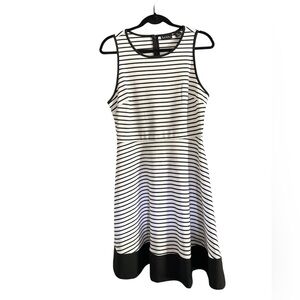 Nicole Miller Black and White Fit and Flare Dress